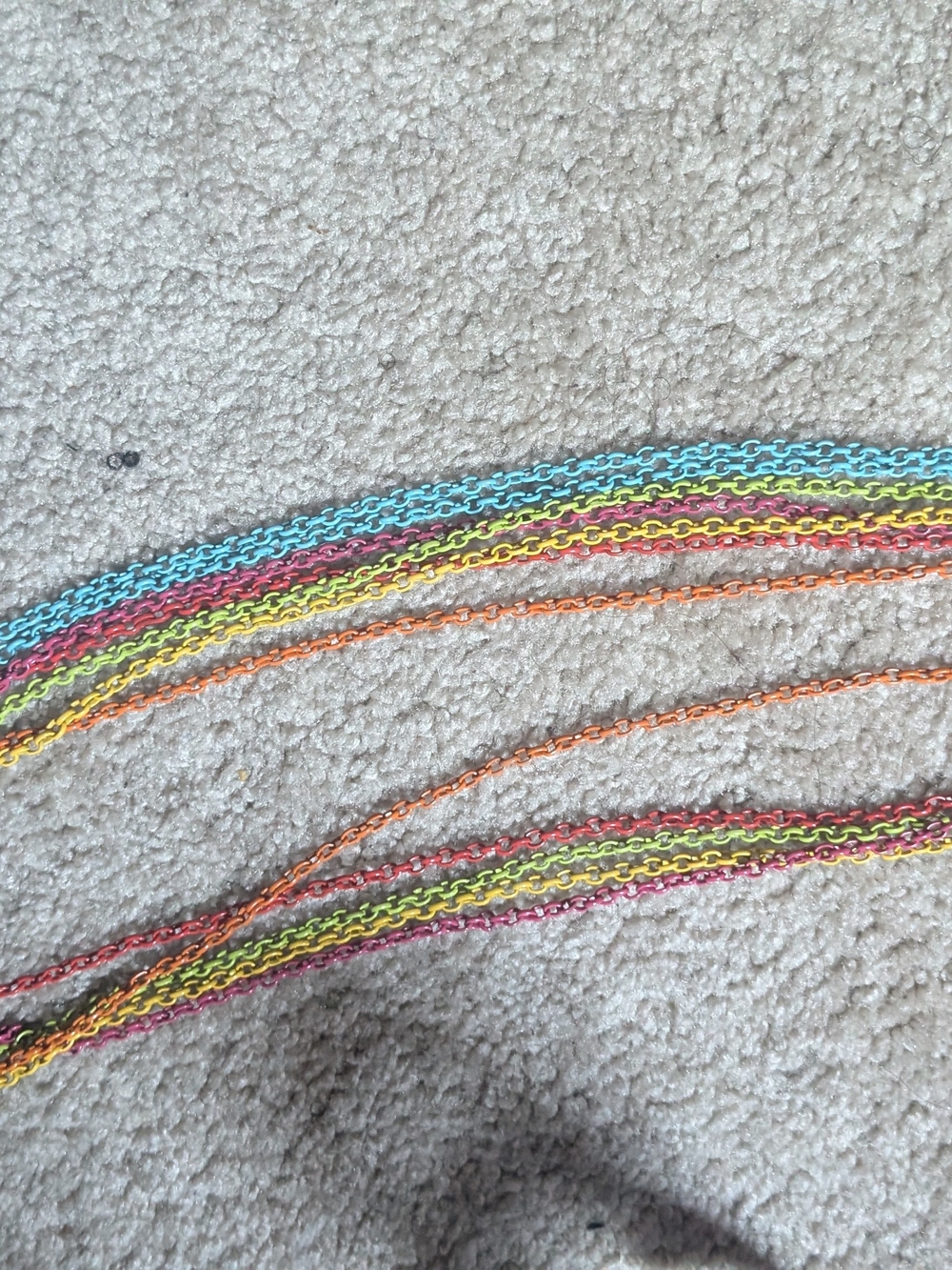 Multicolor Thin Chain Necklace Strands - Rainbow Colors